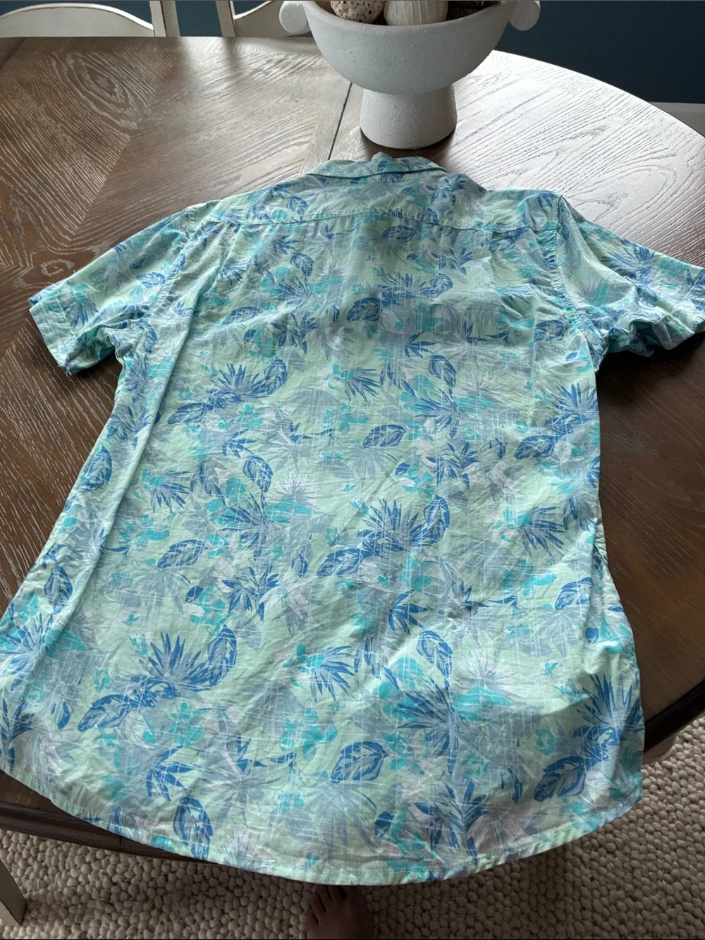 Izod Mint Green and Blue Floral Button-Down Shirt